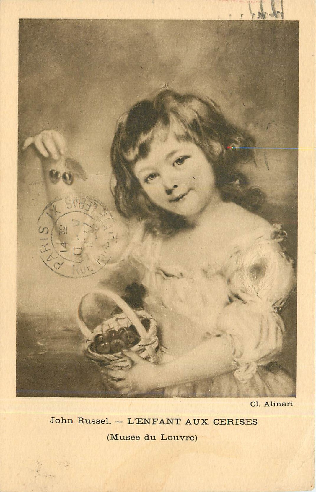 CPA John Russel l'enfant aux cerises musee du Louvre