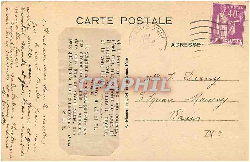 CPA John Russel l'enfant aux cerises musee du Louvre — Verso