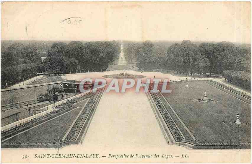 CPA St-Germain-en-Laye perspective de l'avenue des Loges