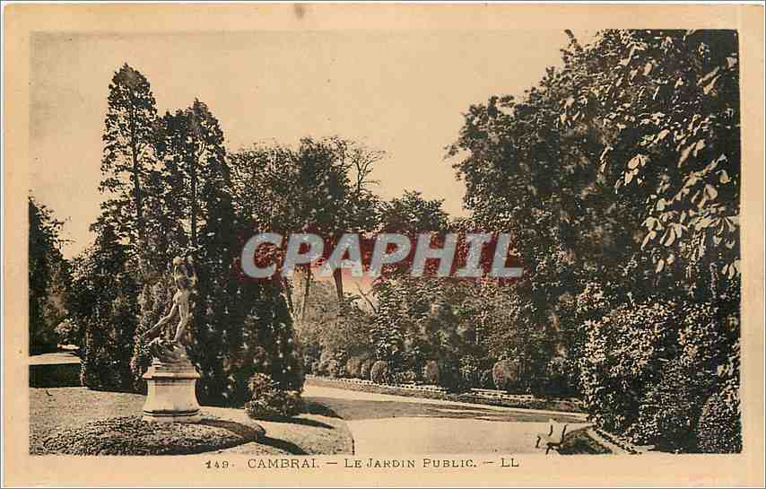 CPA Cambrai le jardin public