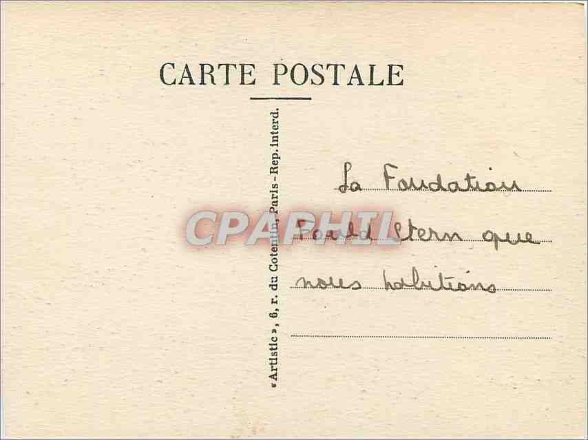 CPA La Neuville en Hez Grande Rue Fondation Fould Stern — Rückseite