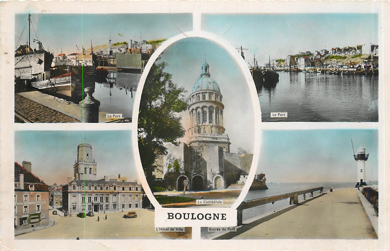 Boulogne — Vue panoramique du port, de la cathédrale et de l'hôtel de ville — Éditions Gaby