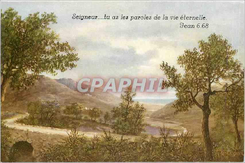CPA Seigneur tu as les paroles de la vie eternelle