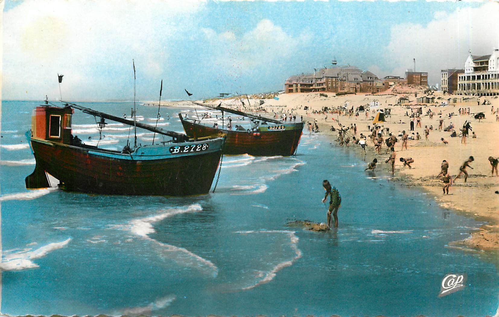 CPM Berck-Plage la plage a maree montante Bateaux