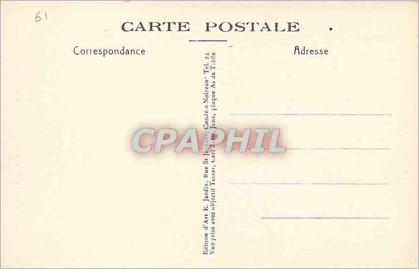 CPA la roches d'Oetre surplombant le vide  — Rückseite
