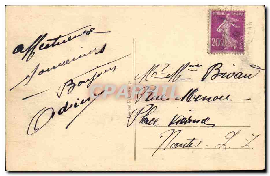 CPA Une noce aux environs de Vannes les cuisines ( folklore coiffe costume )  — Verso