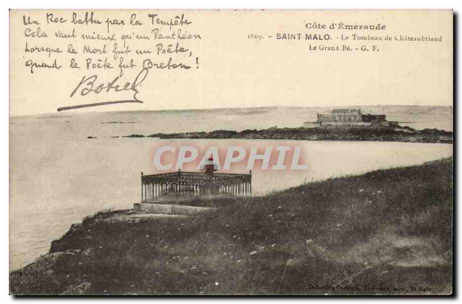 Côte d'Émeraude — Le Tombeau de Châteaubriand — SAINT-MALO — G. F. — 1809