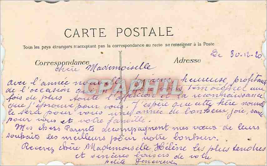CPA Bonne Annee  — Rückseite