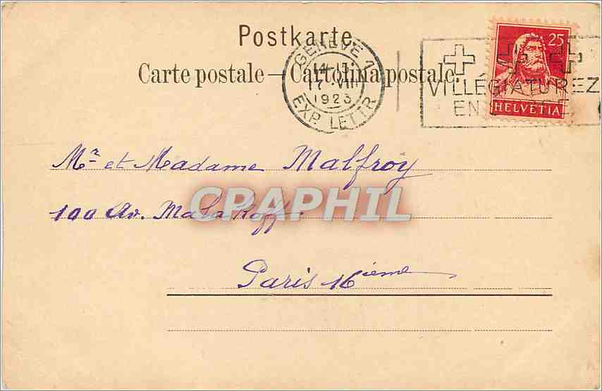 CPA Geneve ile Rousseau  — Verso