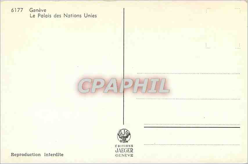 CPM Geneve le palais des Nations Unies  — Verso