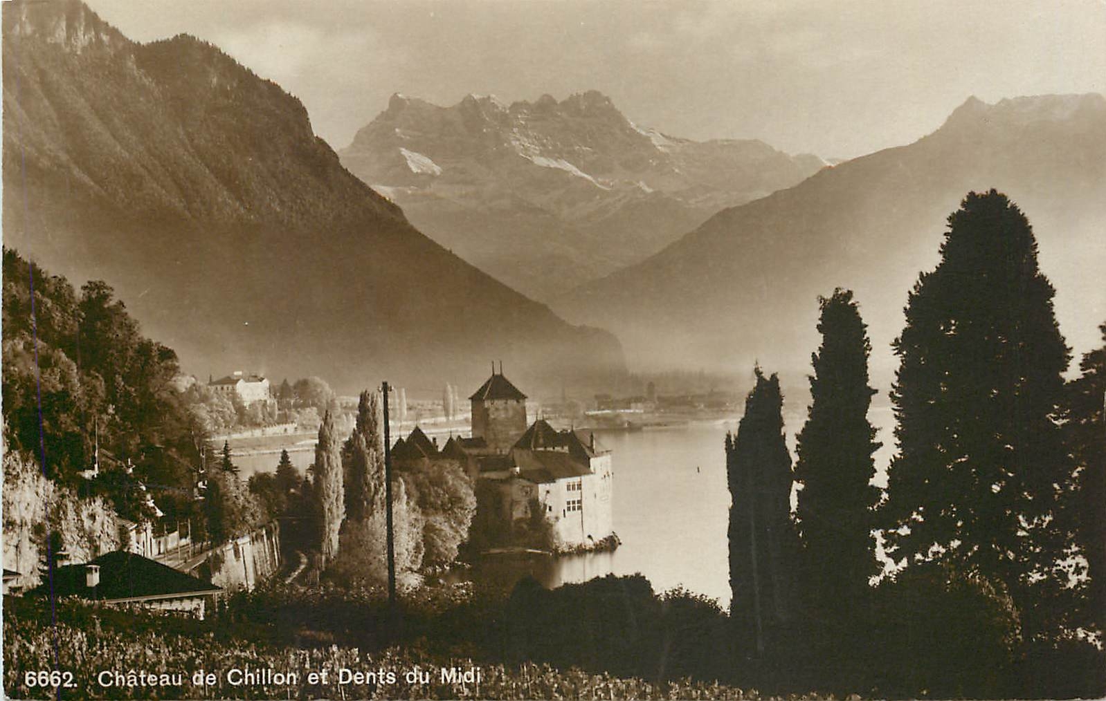 CPA Chateau de Chillon et dents du midi 