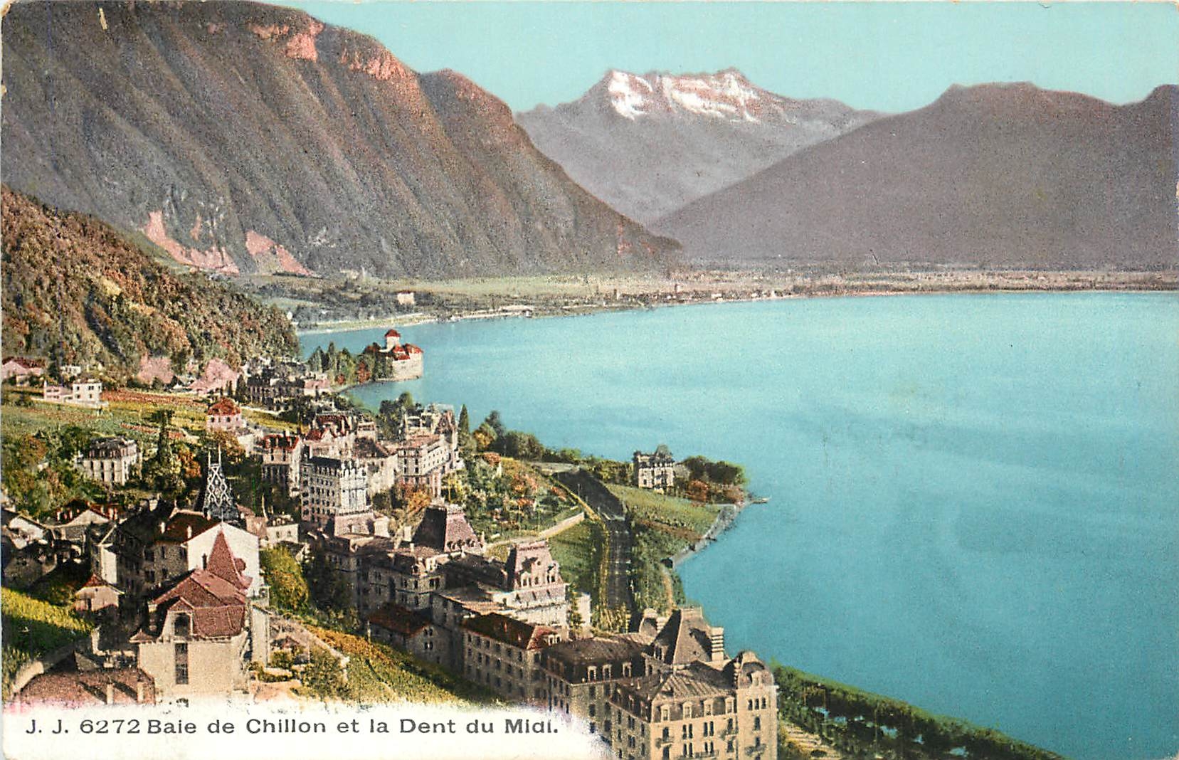 CPA Baie de Chillon et la dent du midi 
