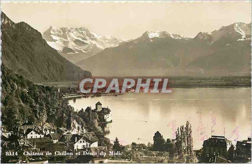 CPA Chateau de Chillon et dents du midi 