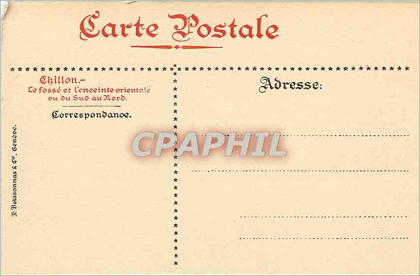 CPA Chillon le fosse et l'enceinte orientale ou du sud au nord  — Back