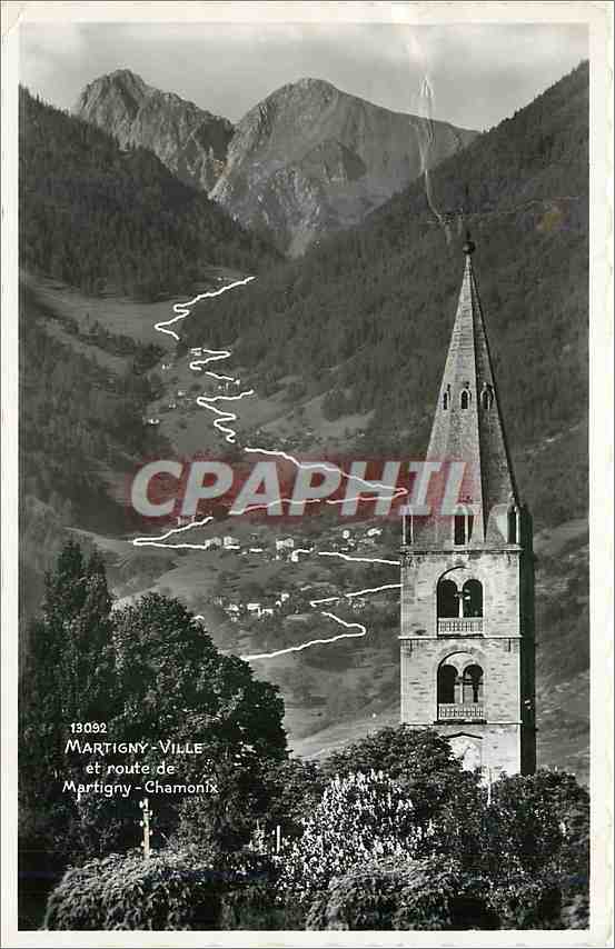 CPM Martigny ville et route de Martigny Chamonix 