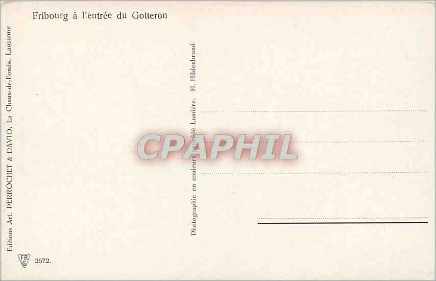 CPA Fribourg a l'entree du Gotteron  — Verso