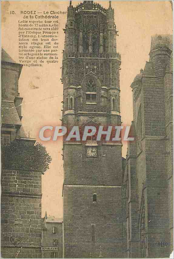 CPA Rodez le clocher de la Cathedrale 