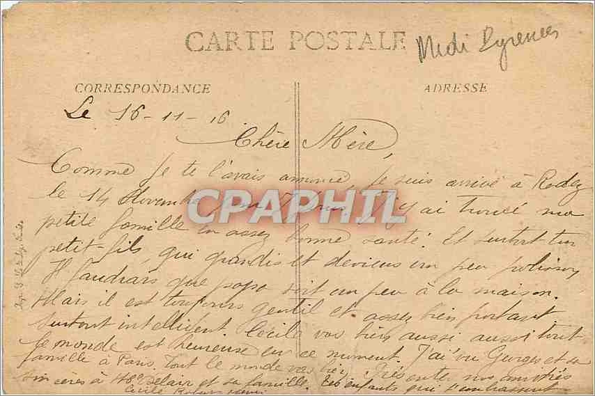 CPA Rodez le clocher de la Cathedrale  — Rückseite