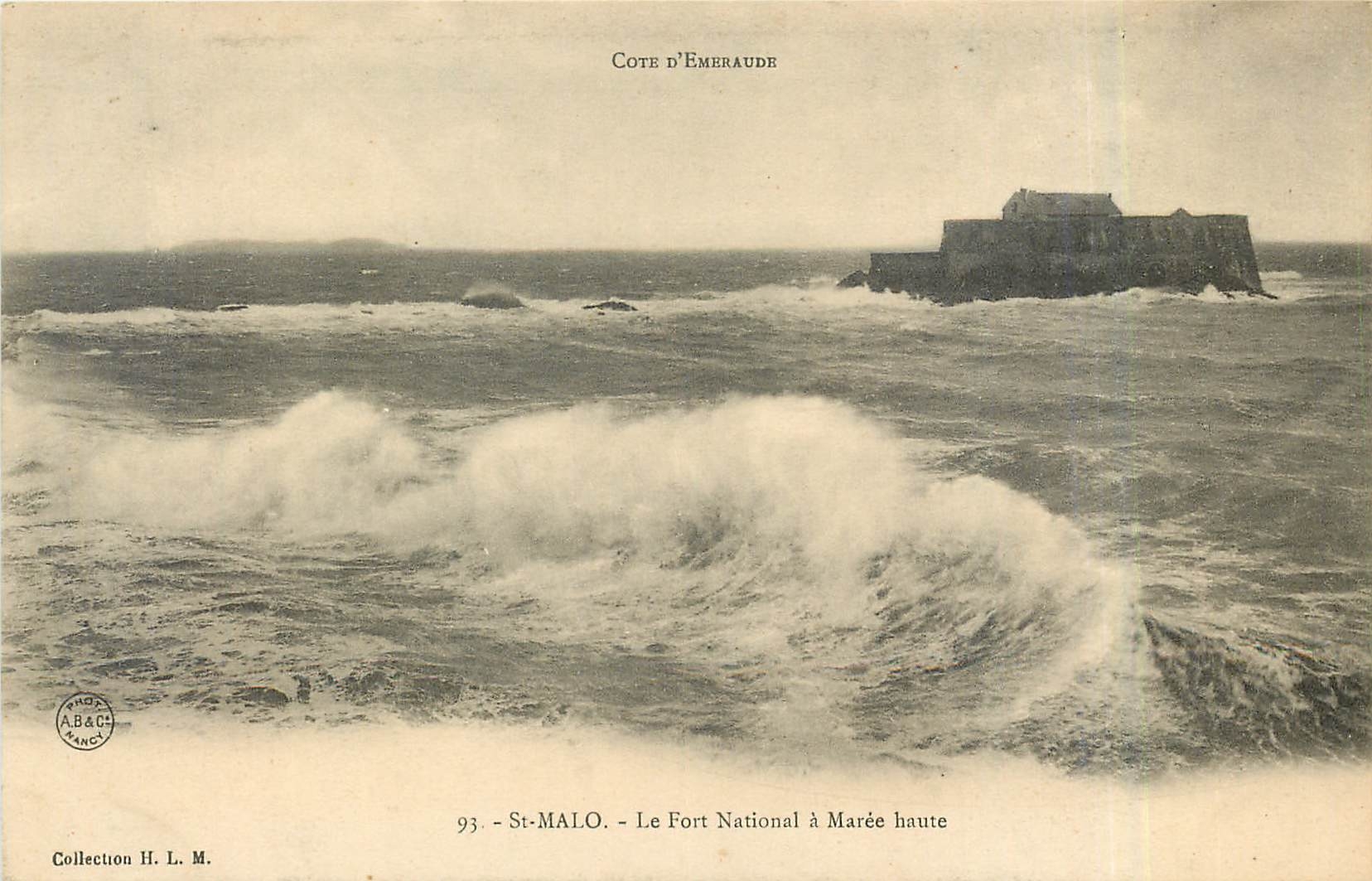St-Malo - Le Fort National à Marée haute — Cote d'Émeraude, éditeur AB&C, n°93