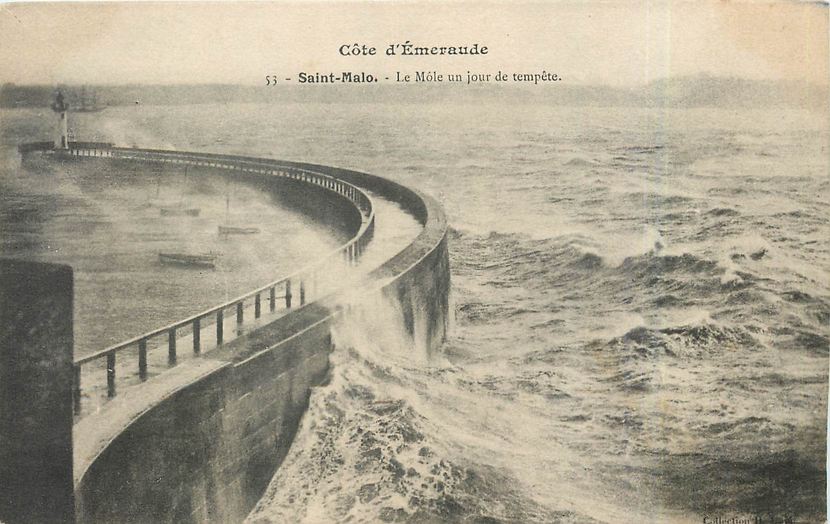 Côte d'Émeraude — Le Môle un jour de tempête — Saint-Malo, n°53
