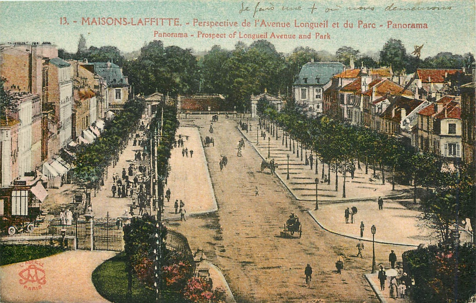 CPA Maisons Laffitte perspective de l'Avenue Longueil et du Parc Panorama 