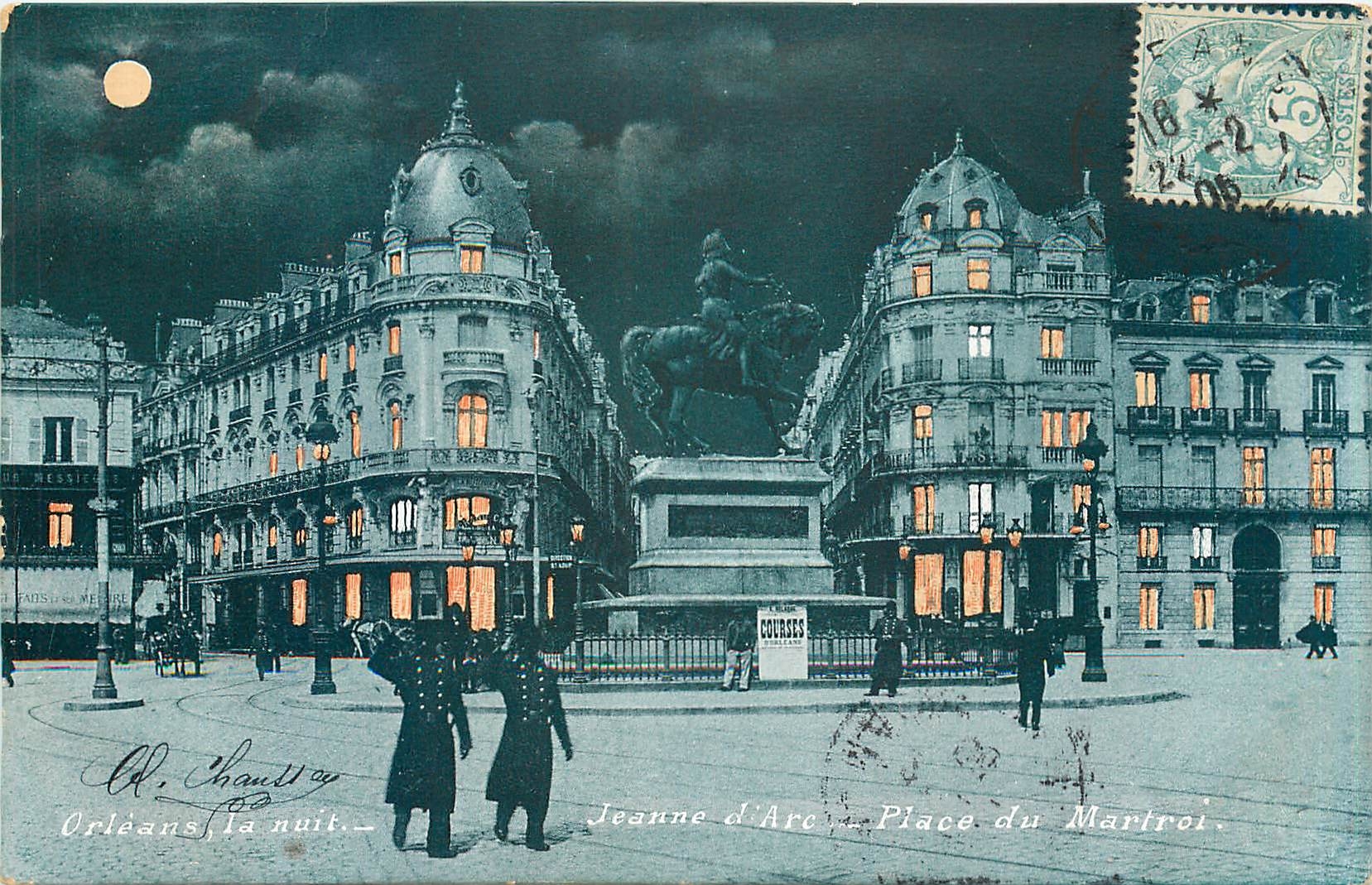 Orléans, la nuit — Jeanne d'Arc, Place du Martroi — Édition Galeries Orléaniennes