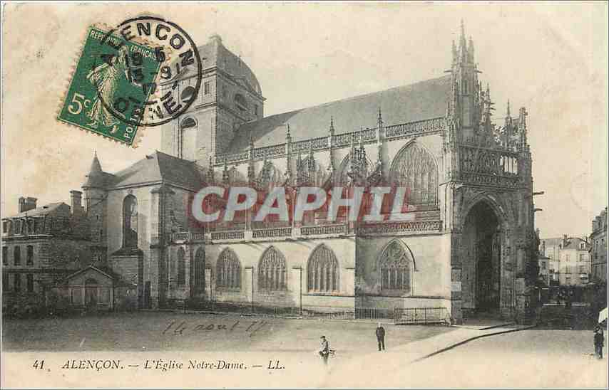 CPA Alencon l'eglise Notre Dame 