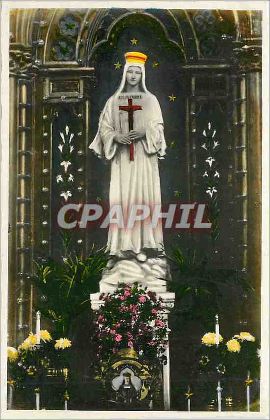 CPA Pontmain Mayenne le trone de la Vierge a ses pieds j'ai prie pour vous 