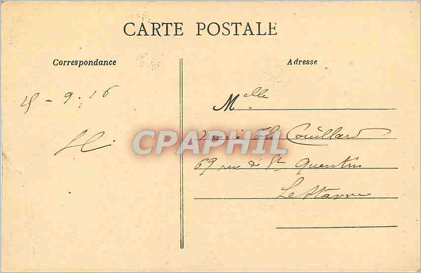 CPA Paris la Sainte Chapelle  — Verso