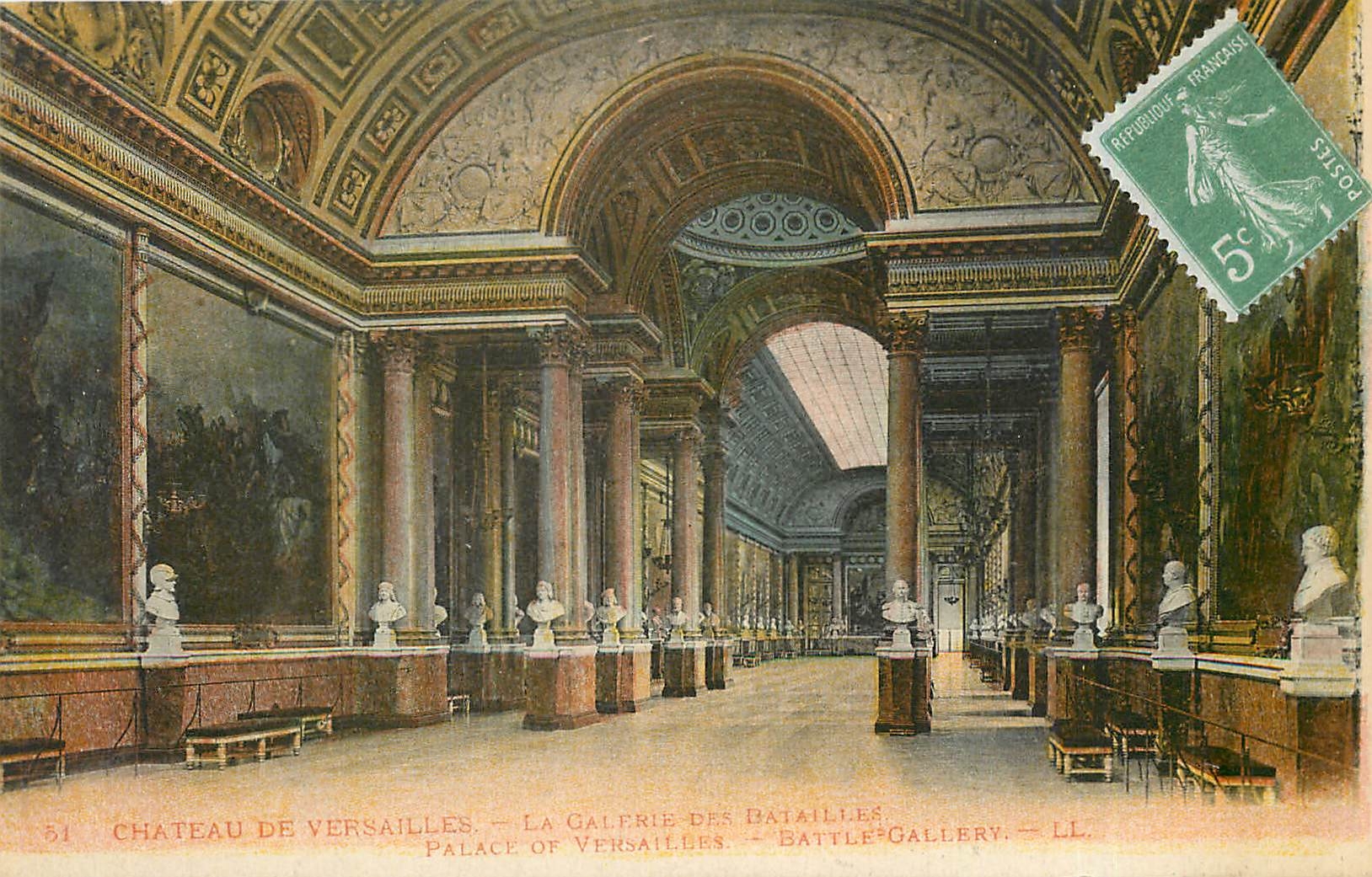 CPA Chateau de Versailles la galerie des batailles 