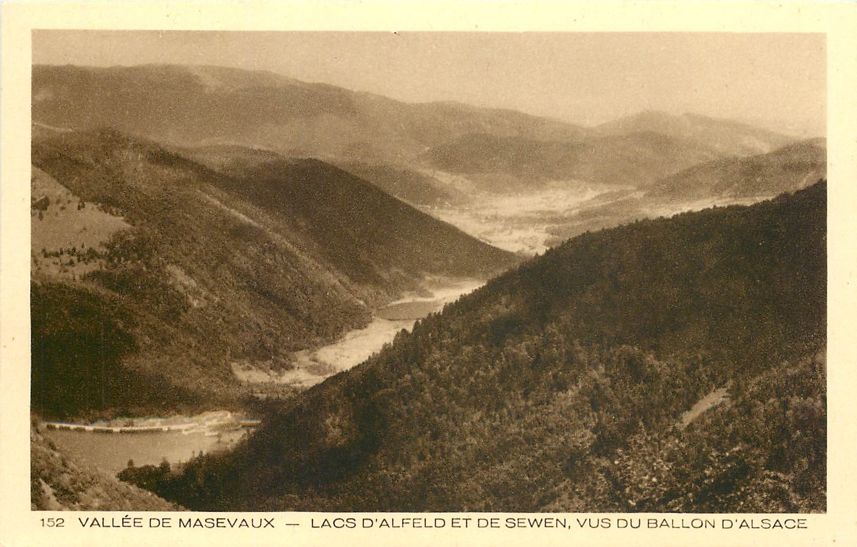 CPA Valle de Masevaux lacs d'Alfeld et de Sewen vus du ballon d'Alsace 