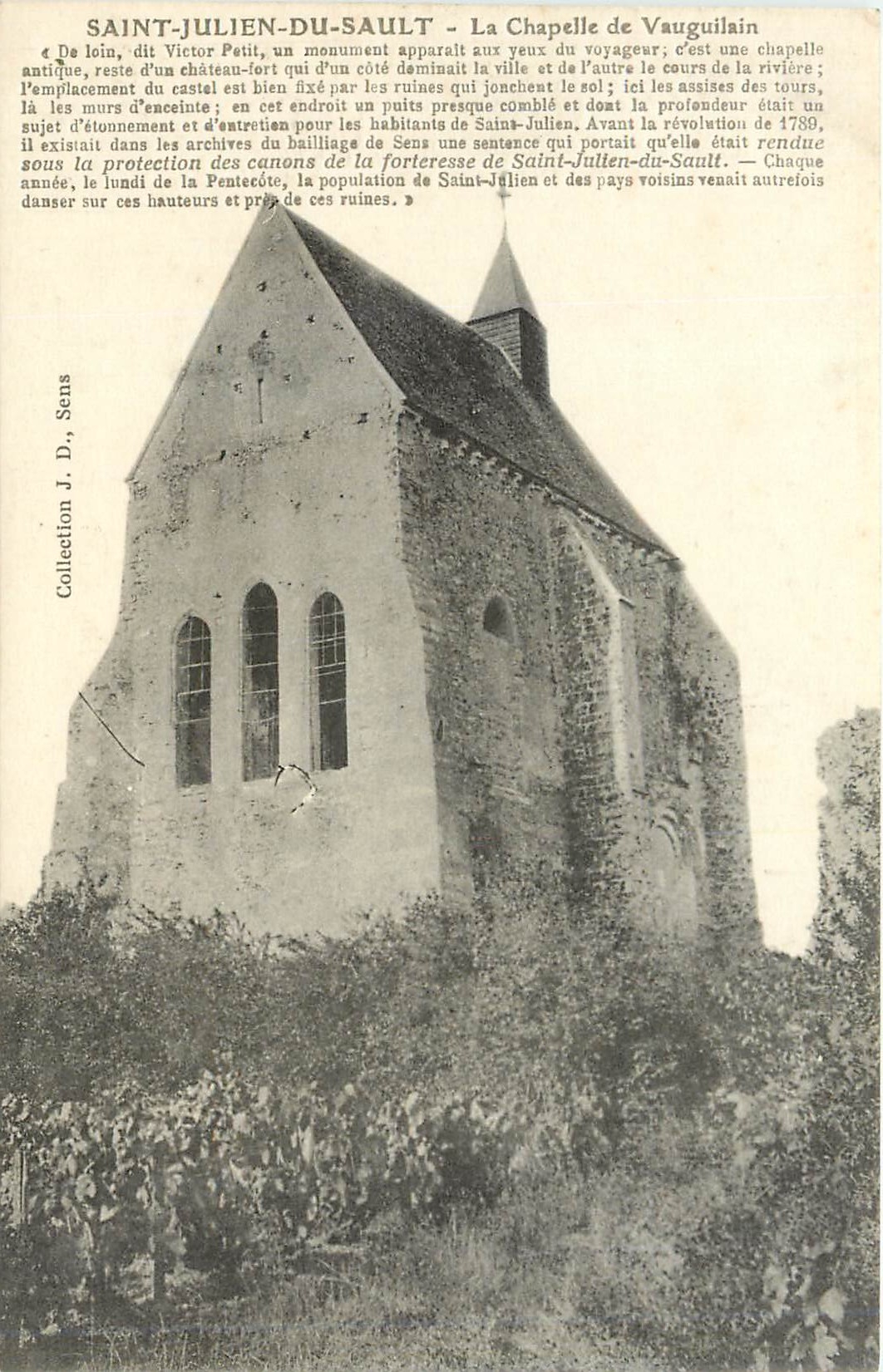 CPA Saint Julien du Sault la chapelle de Vauguilain 