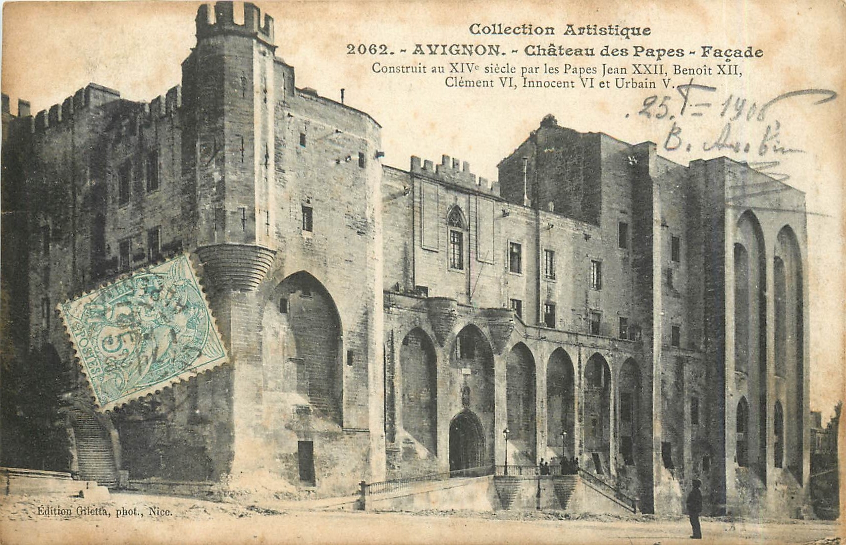 Avignon - Château des Papes - Façade — Collection Artistique n°2062, édition Glietta, Nice