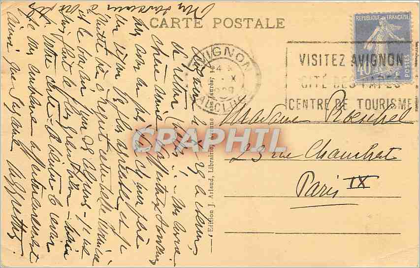 CPA Avignon les Remparts Boulevard Saint Michel  — Verso