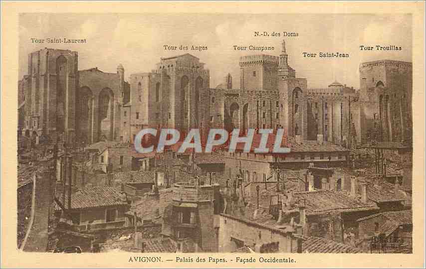 CPA Avignon Palais des Papes Facade Occidentale 
