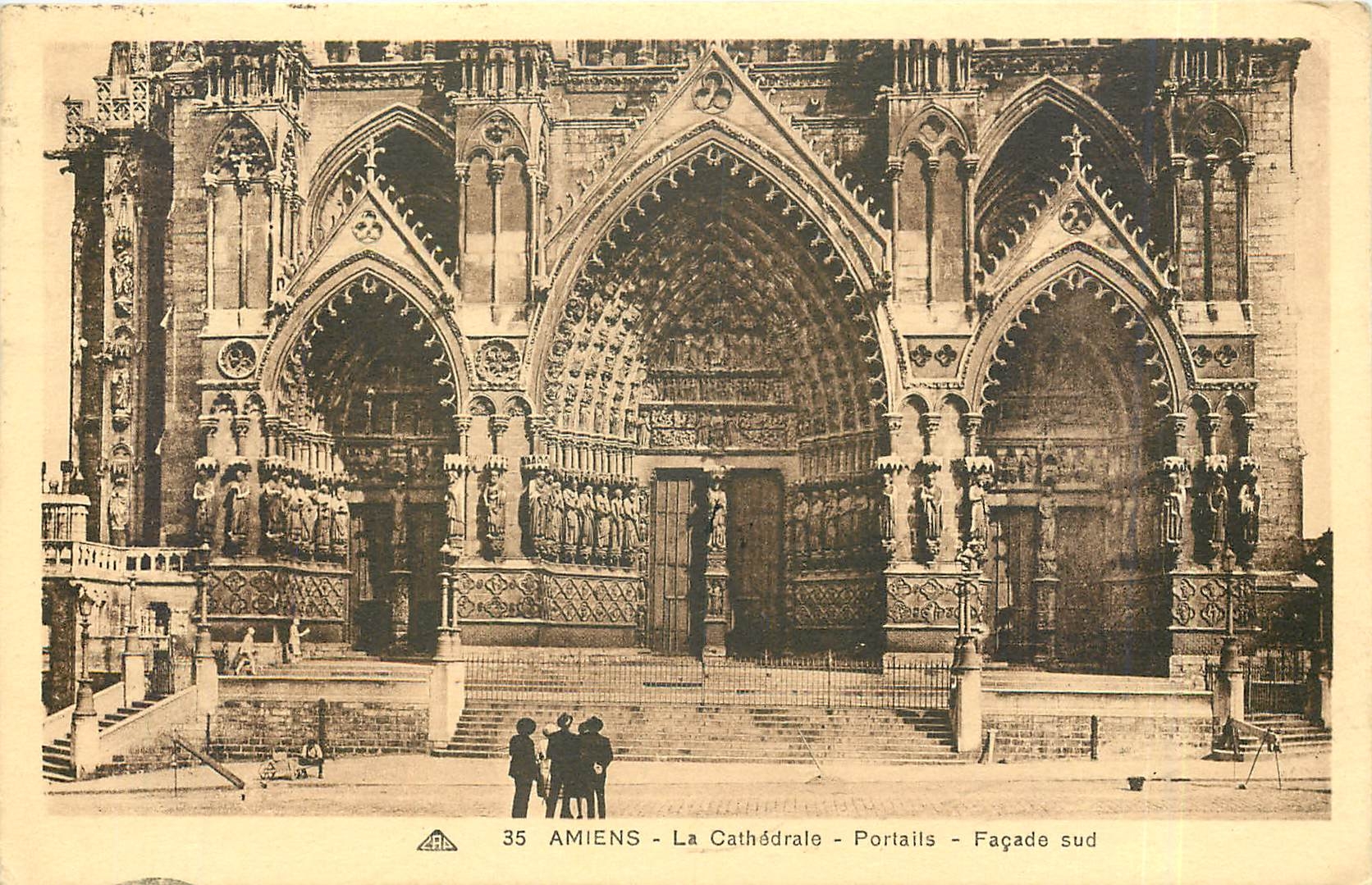 CPA Amiens la cathedrale Portails Facade Sud 