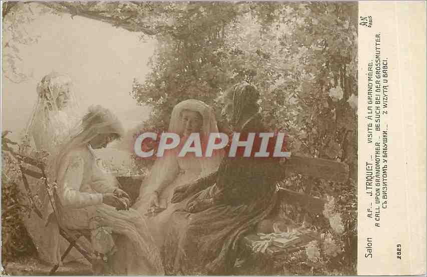 CPA Salon AF J Triquet visite a la Grand Mere 