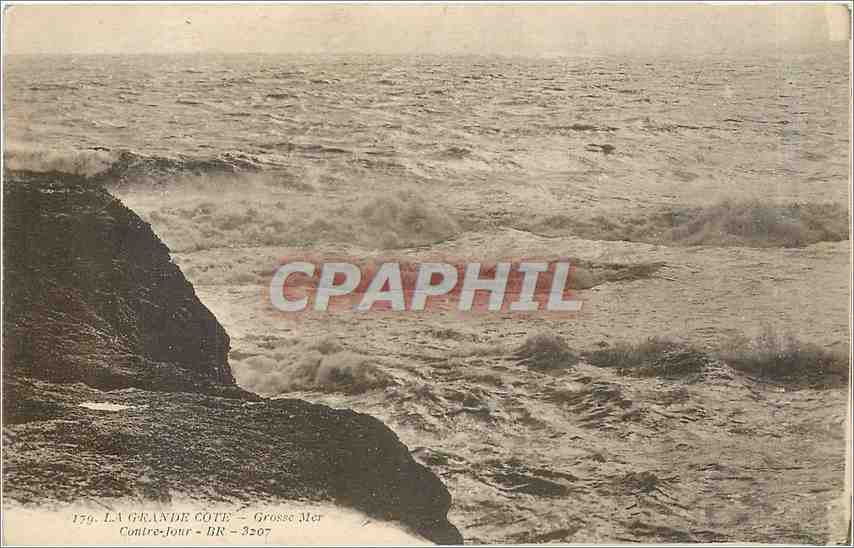 CPA La Grande Cote Grosse Mer contre jour 