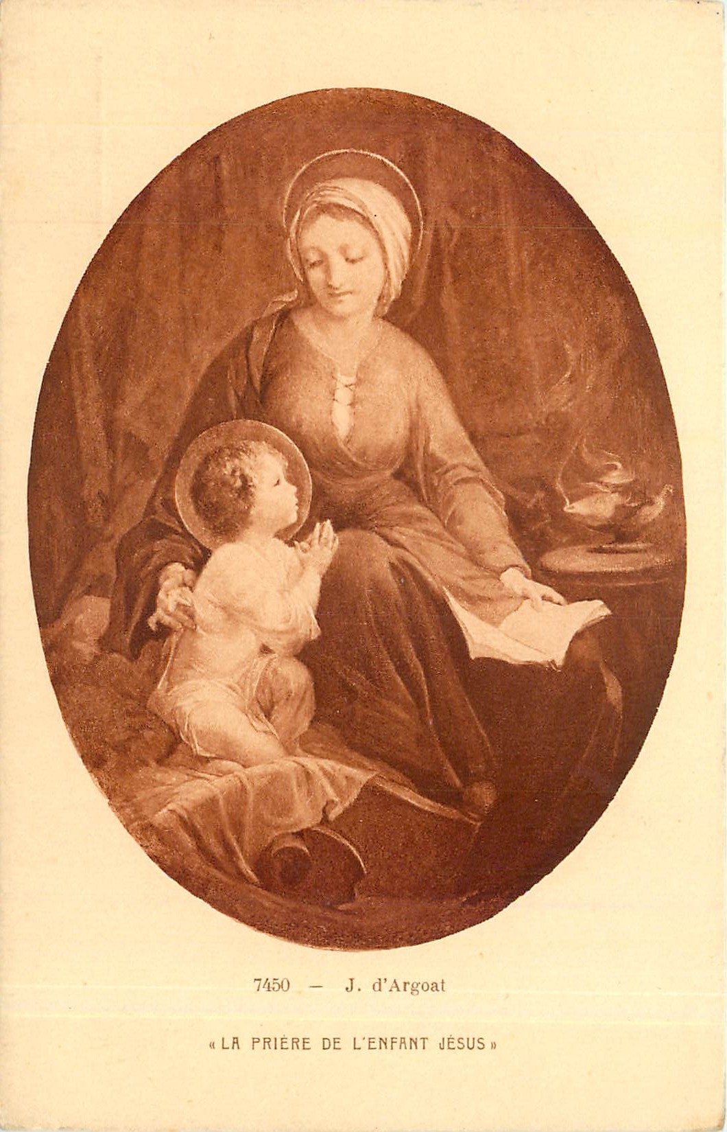 CPA J d'Argoat la priere de l'enfant Jesus 