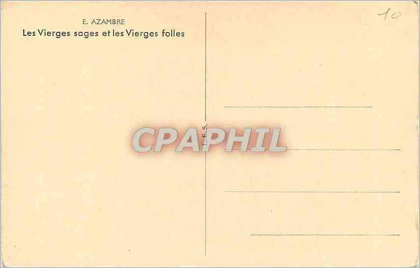 CPA E Azambre les Vierges Sages et les Vierges folles  — Verso