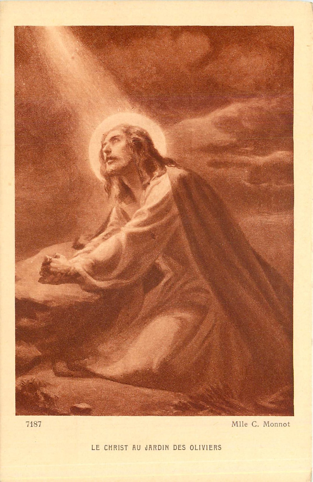 CPA Le Christ au Jardin des Oliviers Mlle C Mannot 