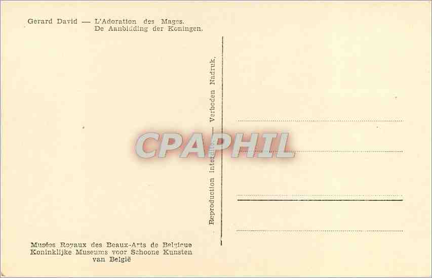 CPA Musee Royaux des Beaux Arts de Belgique  — Verso
