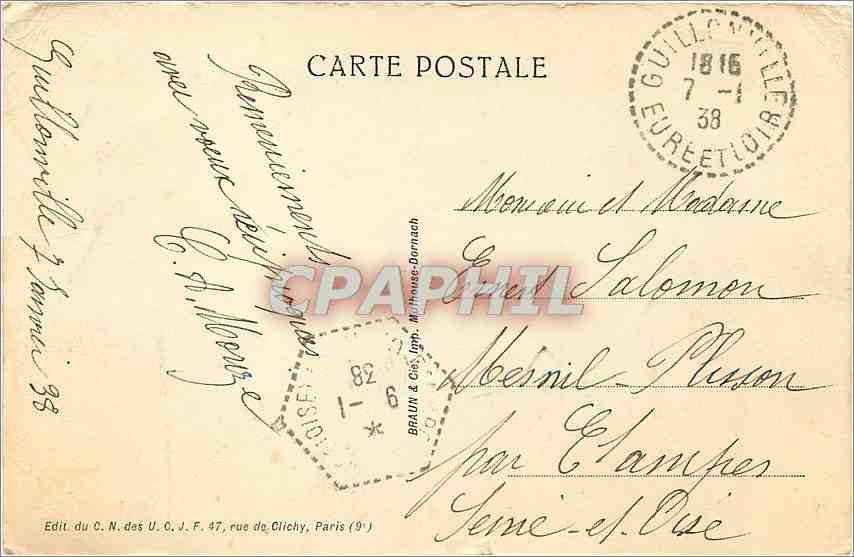 CPA Arbres sous la neige — Rückseite