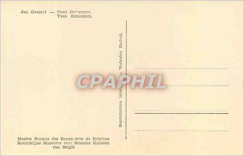 CPA Jan Gossaert Deux Donateurs  — Verso
