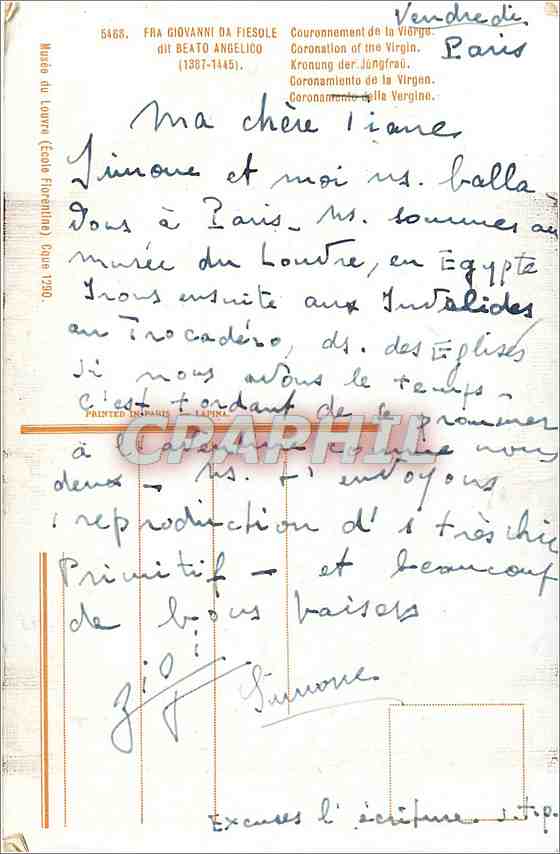 CPA Fra Giovanni da Fiesole dit Beato Angelico 1387 1445  — Back