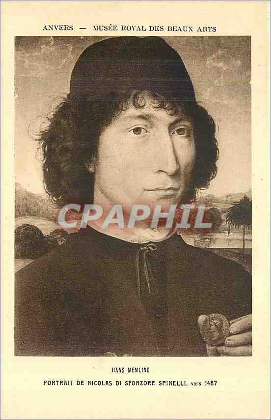 CPA Hans Memlinc Portrait de Nicolas di Sforzore Spinelli vers 1487 