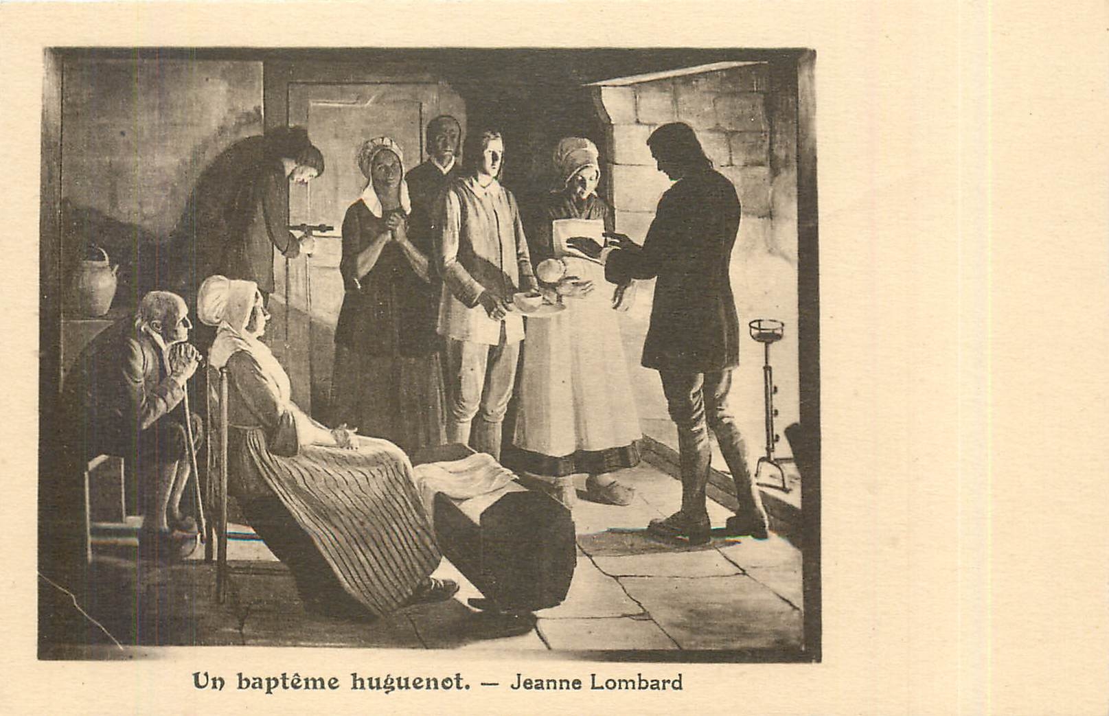 CPA Un Bapteme Huguenot Jeanne Lombard 