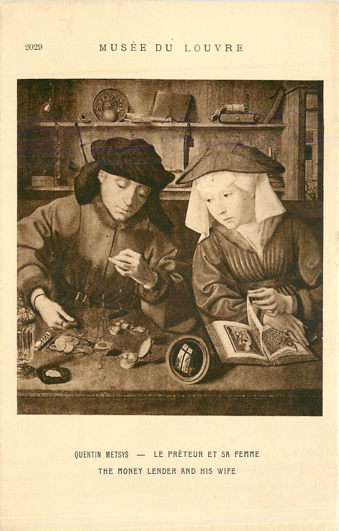 CPA Musee du Louvre Quentin Metsys le preteur et sa Femme 