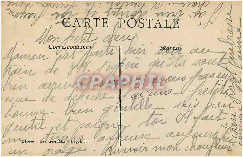Famille paysanne — scène champêtre — éditeur A&S — Verso