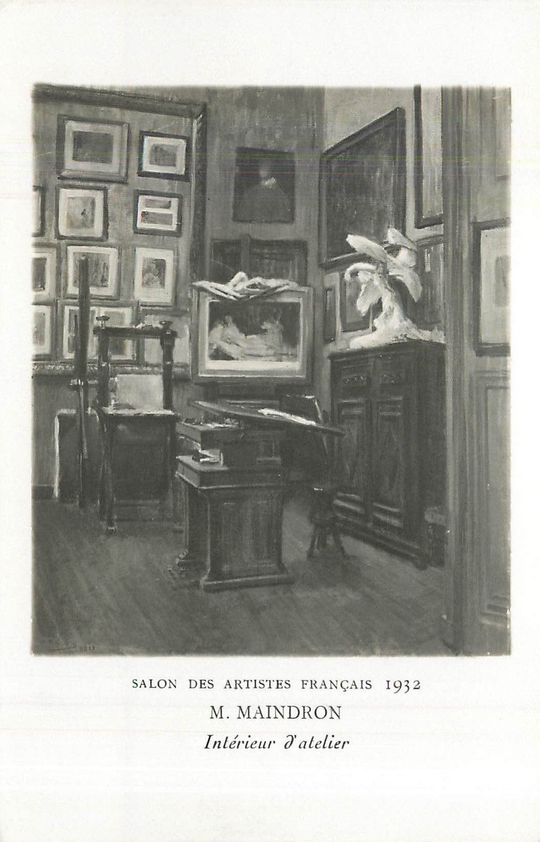 CPA Salon des Artiste Francais 1932 M Maindron Interieur d'atelier 